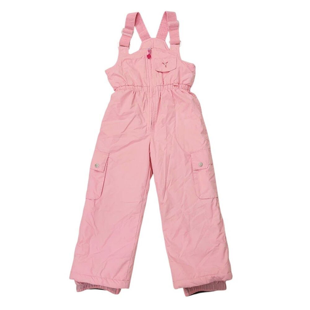 Fera Girls 6 Pink Cargo Ski Snow Bibs Insulated Nylon Waterproof Winter Pants